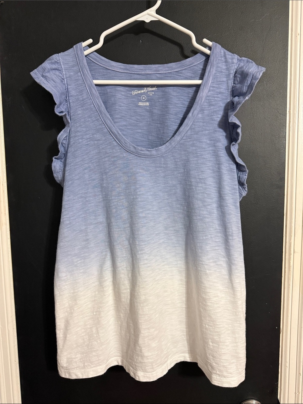 Universal Thread Tie Dye Scoop Neck Ruffle Tank Size: M